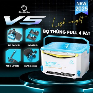 Thùng câu đài V5 Rice Fishing chân địa hình dung tích 30L phiên bản mới KK-62