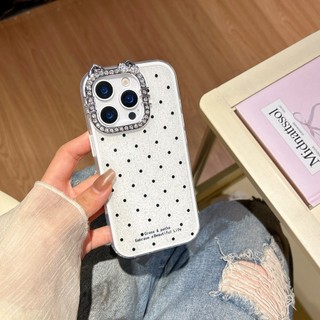 Hàn Quốc Ins KT Cat Kim Cương Ống Kính Sóng Điểm 2in1 Ốp Lưng Điện Thoại iPhone 17Promax 16Promax 12 13 14 15 Pro Max Chống Sốc Ngọt Ngào Nữ Tính Silicon Di Động