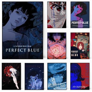 Hoàn Hảo Nhật Bản Màu Xanh Vải Kinh Dị anime Phim poster Canvas In Nghệ Thuật Trang Trí Tường Nhà Phòng Ngủ Trang Trí Tranh