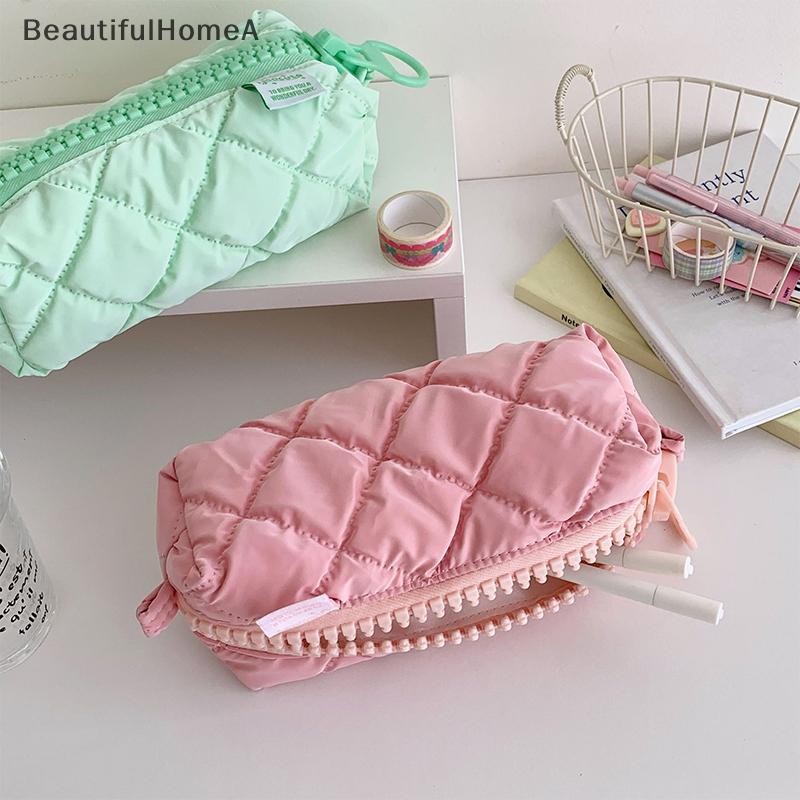 BeautifulHomeA Puffer Da Bút Chì Dành Cho Nữ Vani Thẩm Mỹ Túi Đựng Bút Chì Có Dây Kéo Văn Phòng Phẩm Trang Điểm Túi Bảo Quản VN