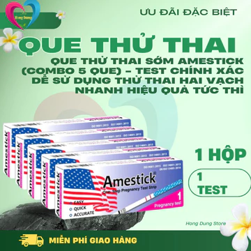 Que thử thai sớm Amestick (Combo 5 que) - Test chính xác dễ sử dụng thử thai hai vạch nhanh hiệu quả tức thì