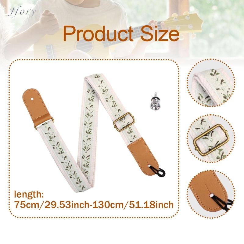 Jfory Dây đeo đàn Ukulele Dây đeo vai nhẹ mềm mại và thoải mái có thể điều chỉnh cho