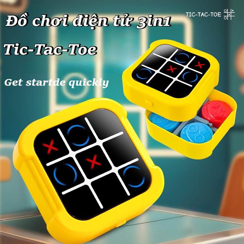 Đồ chơi điện tử 3in1 Tic-Tac-Toe,Tăng cường tương tác gia đình,Rèn luyện tư duy logic phản xạ nhanh