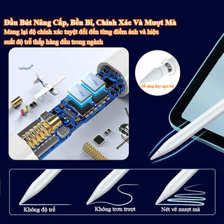 Bút cảm ứng cho ipad 10/9/8/7/6 air 5/4/3 pro 2018–2025 | Sạc type-c nam châm hút chắc đầu bút thay thế viết mượt