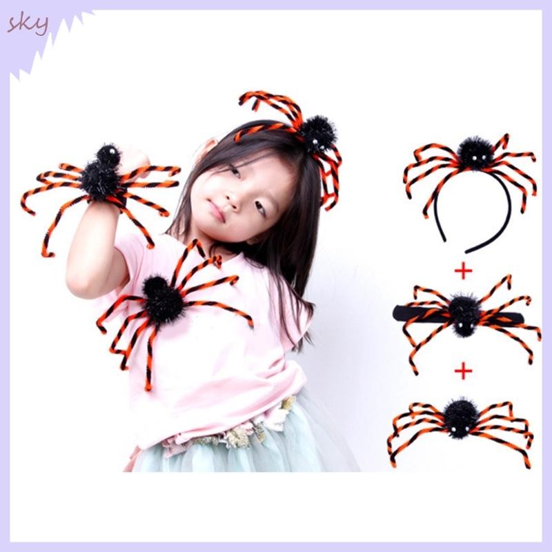 Bộ đạo cụ hairhoop quấn tóc hình nhện cho lễ hội Halloween