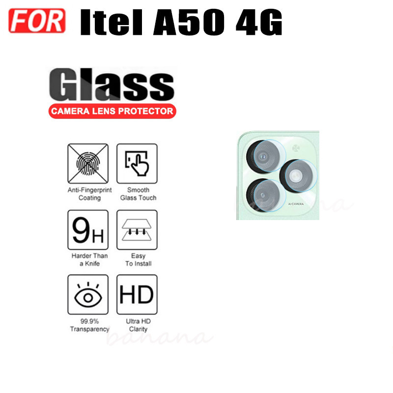 Ốp điện thoại di động chống rơi 3 TRONG 1 Itel A50 4G cho Itel A 50 A5 0 Phim kính cường lực + Phim ống kính A70 RS4 S24 S23 P55
