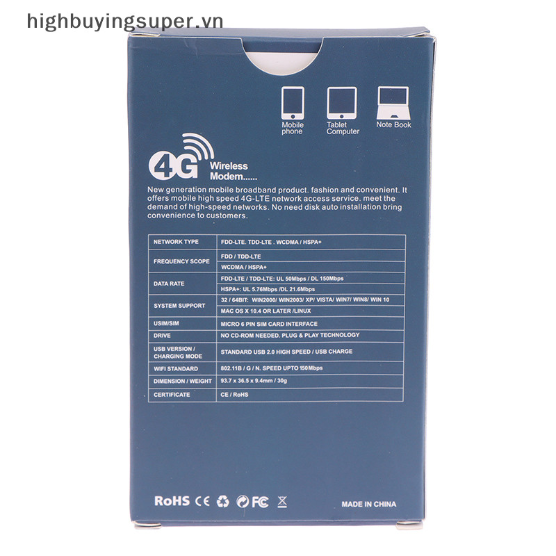 Hbs 4G Router LTE Không Dây USB Dongle WiFi Router Di Động Băng Thông Rộng Modem Dính Thẻ Sim USB Adapter Bỏ Túi Router Mạng Adapter HOT | BigBuy360 - bigbuy360.vn