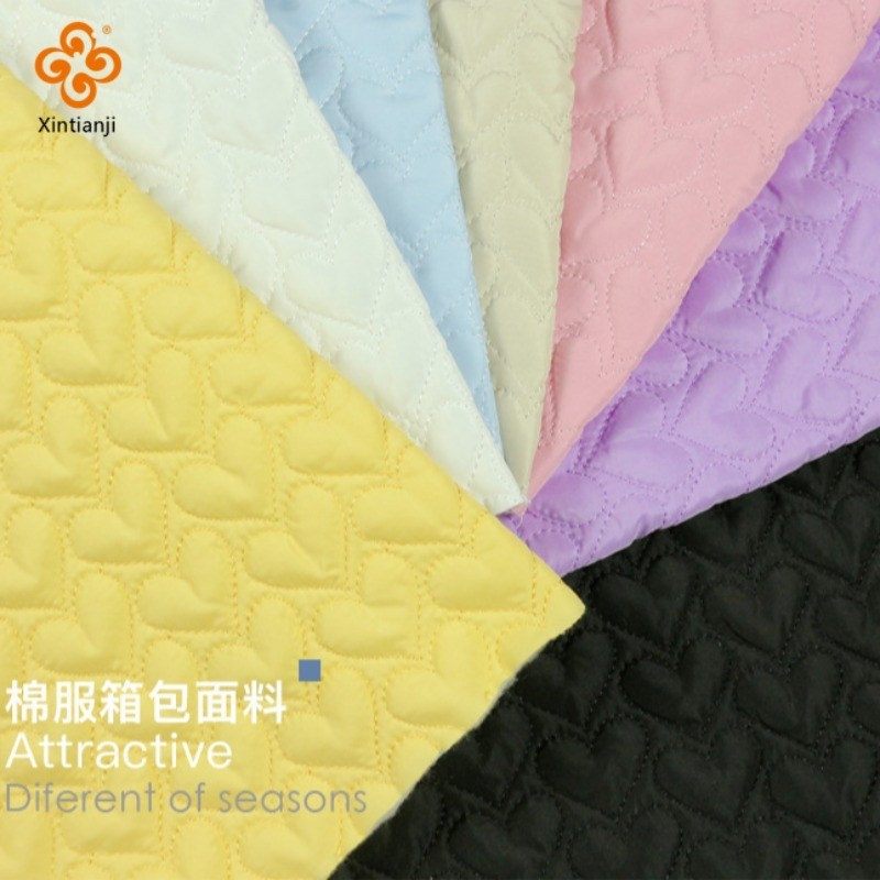 Túi Cotton Thêu Hình Trái Tim Quilted Vải Cotton 1 Mét TJ22165