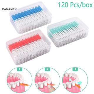 Canaanek 120 Cái / hộp Dụng Cụ Chăm Sóc Răng Miệng Silicon Siêu Mềm Bàn Chải kẽ Răng Bàn Chải Làm Sạch Răng Bụi Tăm CSF