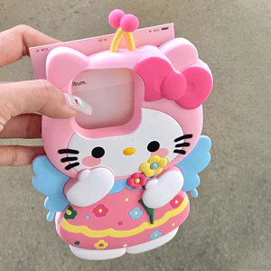 Hàn Quốc 3D Nơ Nút Hoa Kitty Iphone Ốp Lưng Silicon Mềm Iphone 14 Pro Max Dày Chống Sốc Bảo Vệ Cho IPhone 16 15 14 13 12 Pro Max XR