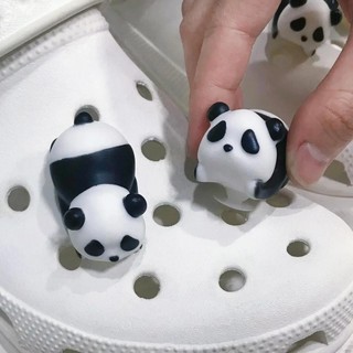 Mới 1 Chiếc Gấu Trúc Dễ Thương Bé Giày Quyến Rũ Hoạt Hình Đáng Yêu Lập Thể Sandal Trang Trí Trẻ Em DIY Dép Lỗ Giày Phụ Kiện