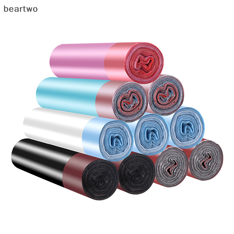 < Beartwo > Túi đựng rác dày kín cầm tay Hộ gia đình Túi đựng rác dùng một lần Vệ sinh nhà bếp Túi đựng rác Bảo quản chống thấm nước Đẹp