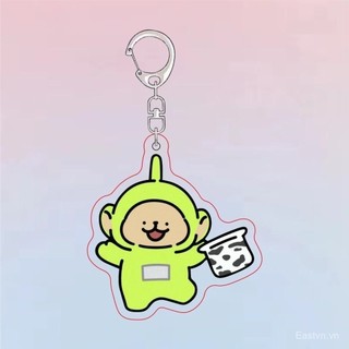 Teletubbies Maltese cặp đôi Lông Gà nhỏ bạn gái móc khóa Acrylic dễ thương phim hoạt hình Mặt dây chuyền trang trí mặt dây chuyền IFS4