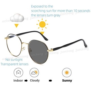Kính chống bức xạ quang học Hàn Quốc Nữ chống xanh có thể phù hợp với ống kính Khung tròn kim loại Kính mắt Kính râm