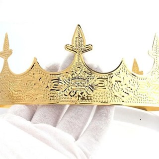 HARRIETTLO King Crown, Bar Mitzvah Hair Hoop Prince Crowns, Tính khí Headband Western Cosplay Pros Vòng Tiaras Trang sức tóc