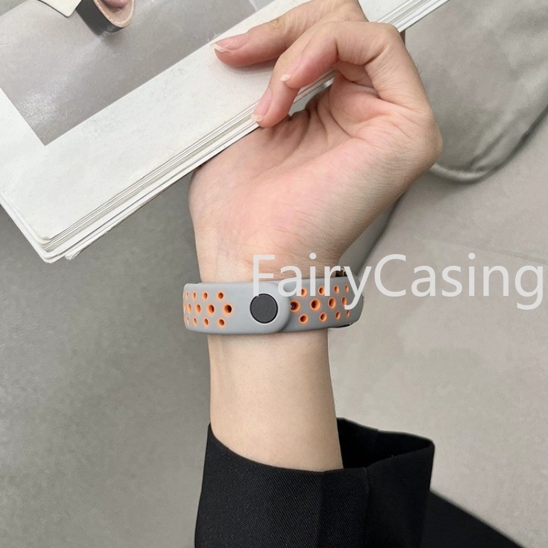 Dây đeo thay thế TPU silicone thoáng khí cho Xiaomi Mi Band 9/8/7/6/5/4/3 NFC