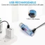 Đèn móc khóa DARON, Đèn pin Mini sạc từ tính Type-C, Đèn khẩn cấp trang trí ABS nhẹ Đèn pin di động cắm trại