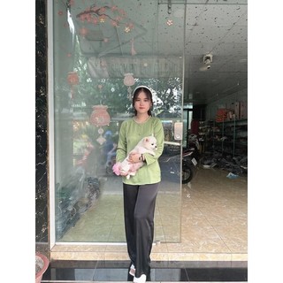 Bà ba viền ngọc, set bà ba lụa (áo kèm quần) thời trang nữ