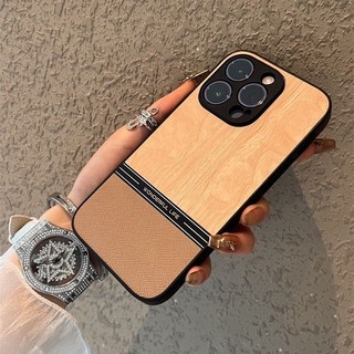 Ốp lưng chống sốc bằng da gỗ nhẹ màu nâu mới 16 Pro MAX cho iPhone 16 15 14 13 12 11 Pro MAX 14 / 15 Plus iPhone XS MAX XR 7 8 Plus 13 / 12MiNi cao cấp chống rơi