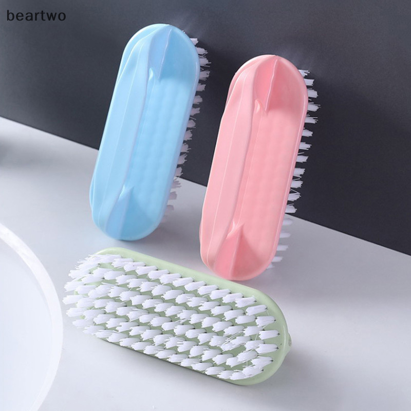 < Beartwo > Bàn chải chà sàn Quần áo giặt có dây cứng Bàn chải chà giày Bàn chải làm sạch tay bằng nhựa di động Phòng tắm nhà bếp Đẹp