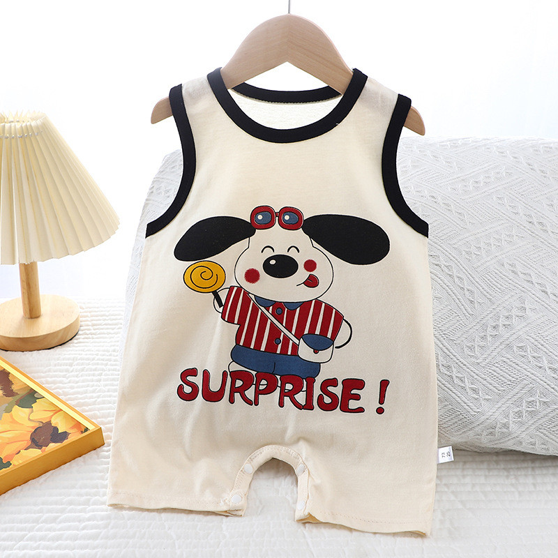 Quần áo mùa hè Cotton nguyên chất dành cho trẻ em Phiên bản Hàn Quốc Bé trai Trẻ em Áo Vest mỏng bé gái # * GOID