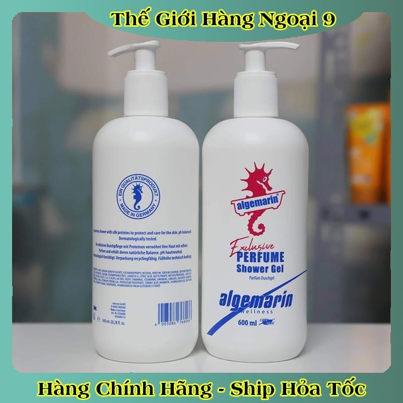 Sữa tắm cá ngựa hương nước hoa ALGEMARIN Exclusive Perfume Shower Gel chai nhọn/vuông 300/600ml của Đức