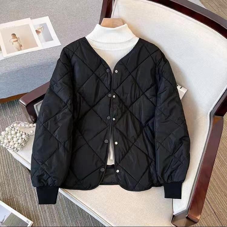 Áo khoác phao mùa đông dài tay phối họa tiết hình thoi sang chảnh hàng Quảng Châu (CÓ BIG SIZE) BA SP210