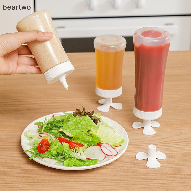 < Beartwo > Chai ép gia vị 210 / 350ml Mật ong đảo ngược / sốt cà chua / mứt / Hộp đựng Salad Hộp đựng đồ Hộp cơm trưa Lọ có thể bóp được Đẹp