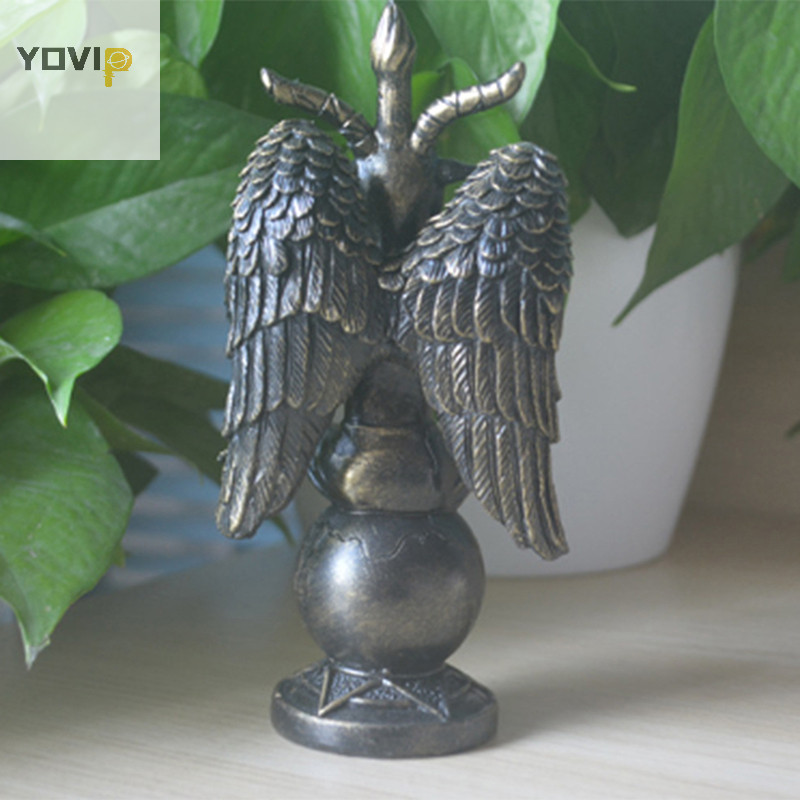 Yovip Baphomet Thần Dê Của Mendes Tượng Nhà Thờ Satan Sabbatic Dê Thần tượng Baphomet Nhựa Satanic Huyền bí Thần còi Dê VN