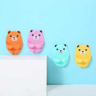Móc cắm gấu thực tế tinh tế Móc cắm điện dính chống đánh dấu Ổ cắm đa chức năng Móc không đục lỗ