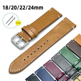 Dây đồng hồ da bò chính hãng 12mm–24mm, phát hành nhanh, nam nữ, vòng tay 18mm 20mm 22mm 24mm