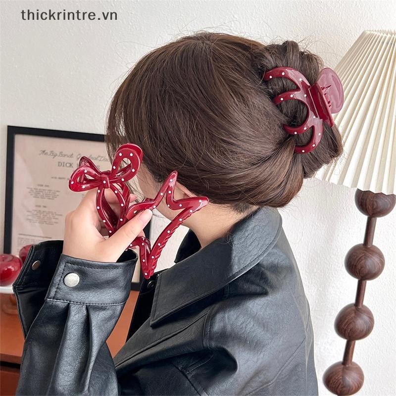 THI Retro Móng Vuốt Tóc Cao Cấp Cho Nữ Cô Gái Ngọt Ngào Thanh Lịch Lớn Kẹp Đa Năng Phụ Kiện Tóc Quà Tặng VN