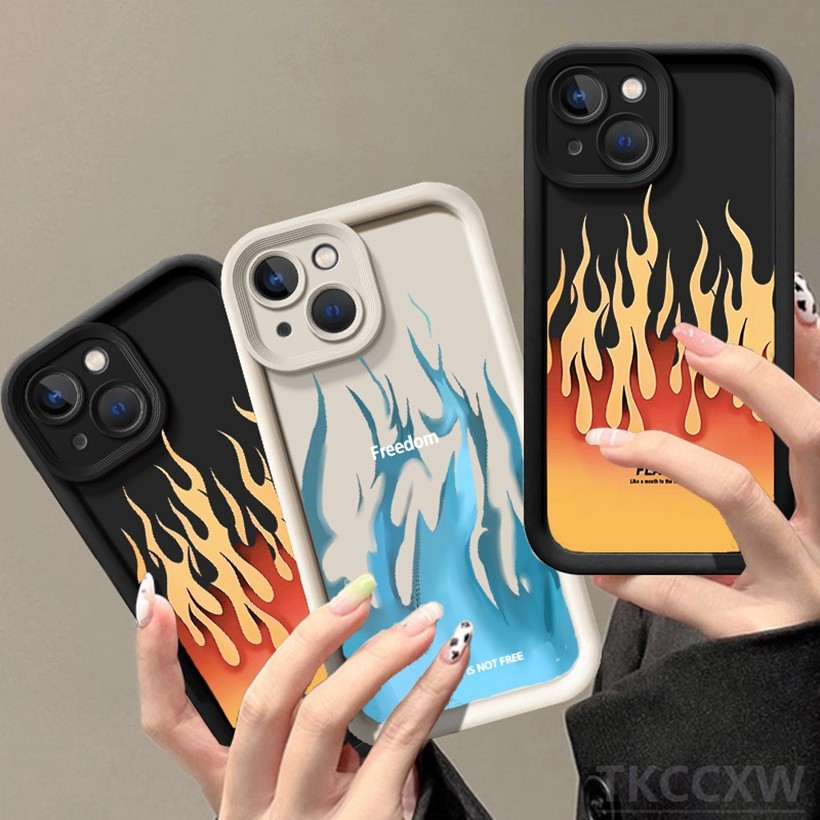 Ốp điện thoại thời trang Angel Eye Cool Blue Red Flame cho Redmi K70 K60 K50 K40 Pro K70E K60 K50 Ultra K40S Vỏ bảo vệ dày