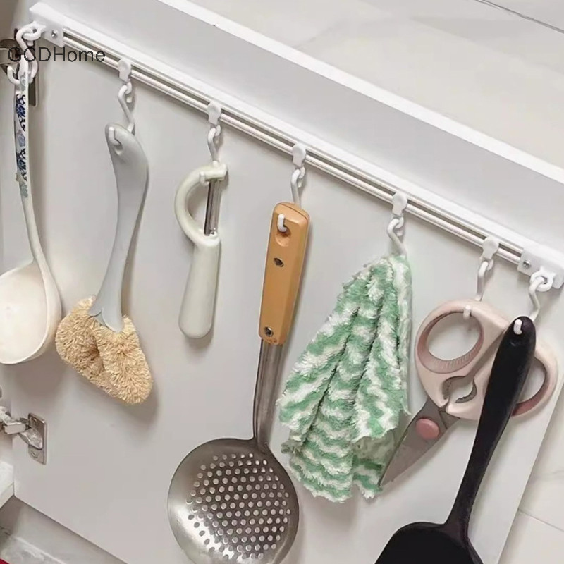Gcdhome Treo Tường Đồ Dùng Nhà Bếp Giá Phòng Ngủ Rai Oranizer Nhà Bếp Tiết Kiệm Không Gian Treo Tường Chảo Nồi Dụng Cụ Móc Treo Hangel HOT