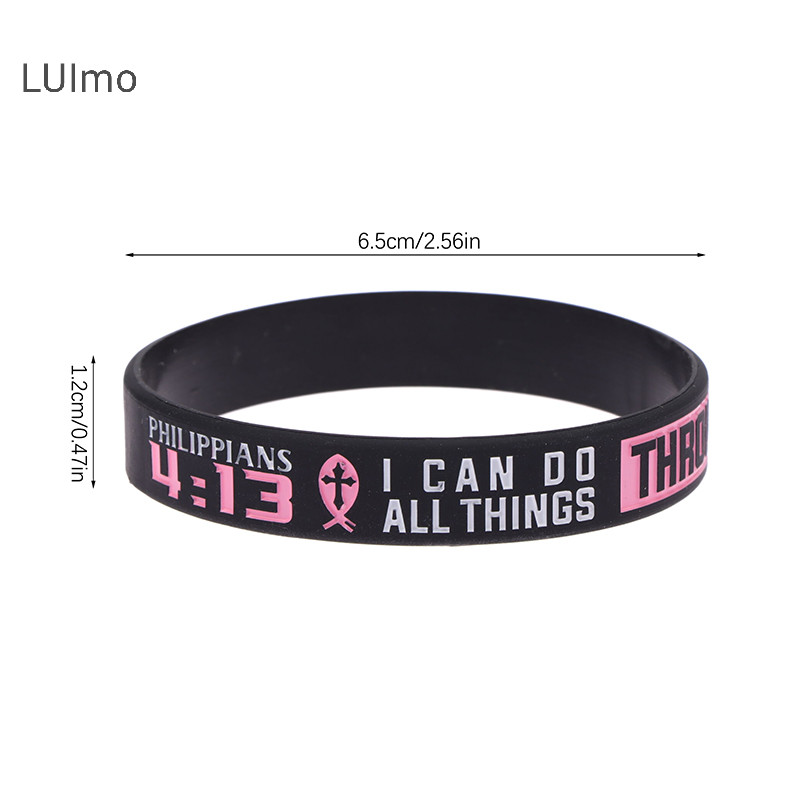 Luimo 13pc Niềm Tin Tin Hòa Bình Grace Kinh Thánh Kitô Giáo Tôn Giáo Vòng Tay Thể Thao Vòng Tay Silicon Cao Su Dây Đeo Tay SBS