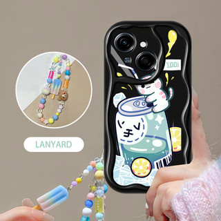 Ốp Điện Thoại YBD INS Style Cho Tecno Spark Go 1 GO 2025 P Chai Soda Dễ Thương Và Họa Tiết Mèo Con Với Vòng Tay Kem Lridescence