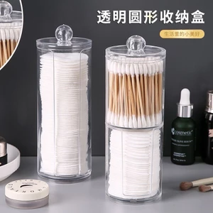 Hôp đựng tăm bông, bông tẩy trang có nắp đậy bằng acrylic trong suốt