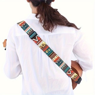 Dây đeo đàn Guitar họa tiết Bohemian, Phụ kiện đàn Guitar giả da có thể điều chỉnh, Polyester dày, dành cho đàn Guitar điện, Bass và đàn Ukulele - Dây đeo vai đàn Guitar có khóa
