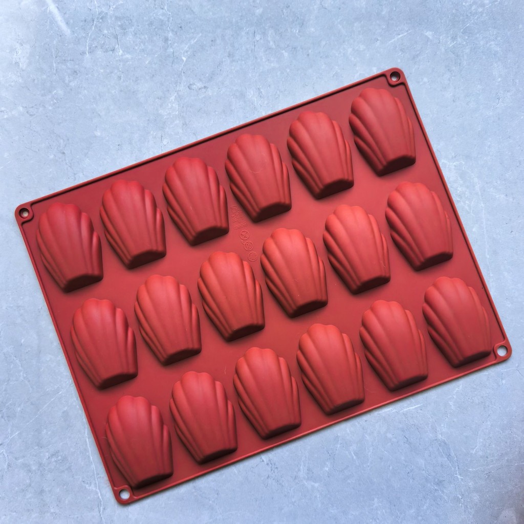 Khuôn silicon Madeline 18 khoang làm vỏ bánh, sô cô la, món tráng miệng, cắt bánh quy, DIY