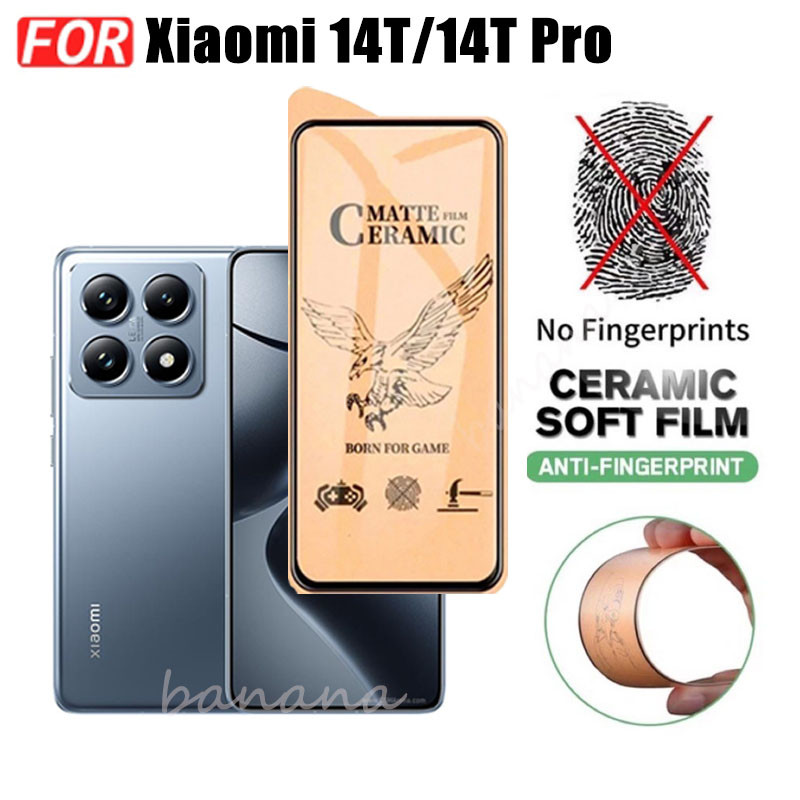 Kính cường lực gốm 3 TRONG 1 Xiaomi 14T Pro cho Xiaomi 14T 5G Ống kính máy ảnh Kính bảo vệ màn hình và phim mặt sau