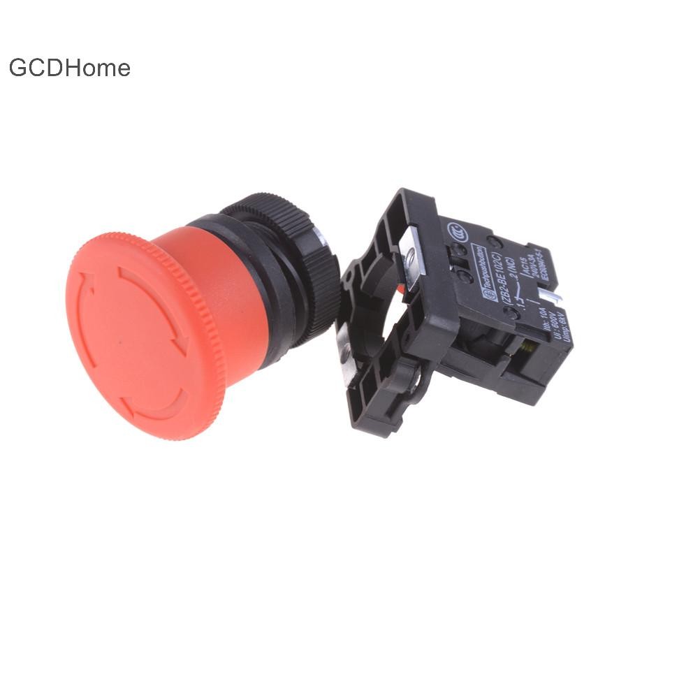 Gcdhome 1 Pc XB2-ES542 22mm NC Nút nhấn khẩn cấp nấm đỏ HOT