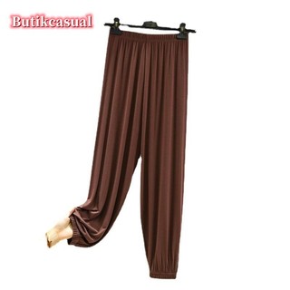 Quần dáng rộng cotton Modal cho bé gái/nữ, co giãn, chống muỗi, size lớn M–2XL, quần Pyjama