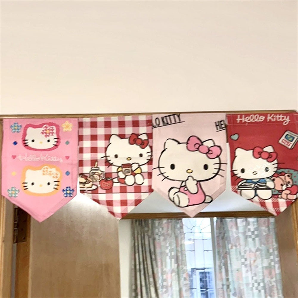 Trang Trí Phòng Cờ Rèm Tông Phân Vùng Hello Kitty DIY Cửa Phòng Ngủ INS Sáng Tạo 1 Bộ Hoạt Hình Dễ Thương