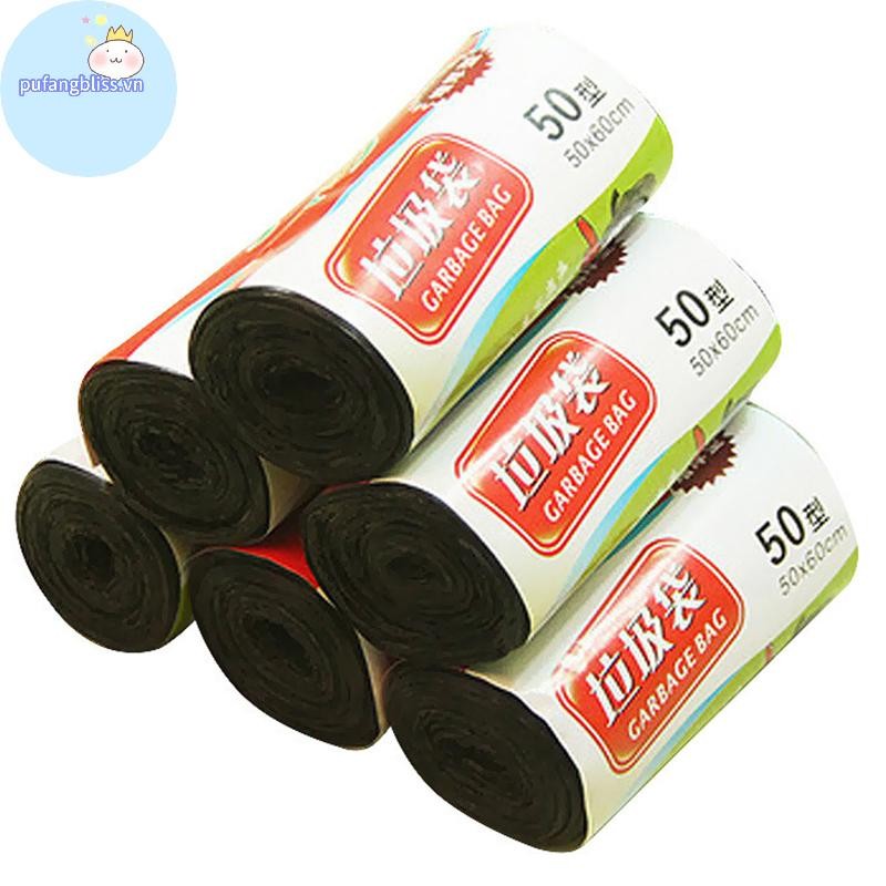 Pufangbliss 1 Cuộn 50 * 60cm Túi Đựng Rác Một Màu Dày Tiện Lợi Môi Trường Túi Đựng Rác Nhựa Dùng Một Lần Túi Nhựa Đen Rác VN
