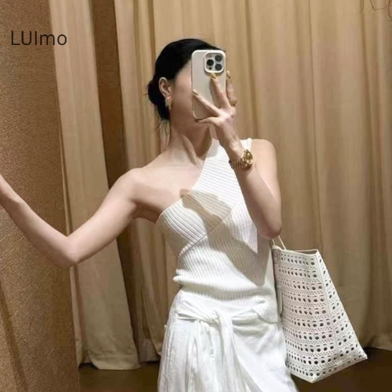 Áo vest thiết kế không tay LUImo, họa tiết màu trơn, vải co giãn cao, đa năng