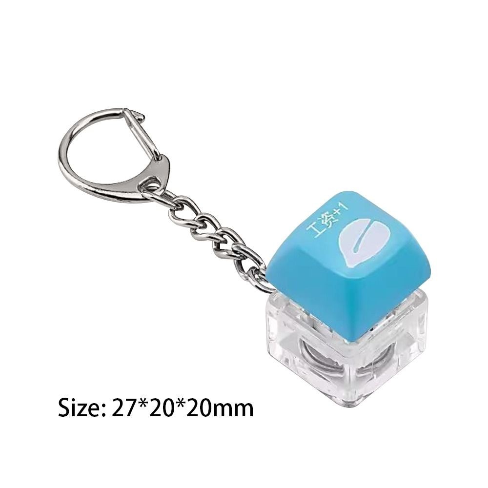 JIGK Fidget Móc Khóa, Bàn Phím DIY Keycap Ngón Tay Bàn Phím Mũ, Giảm Căng Thẳng May Mắn Phím Nút Clicker Đồ Chơi