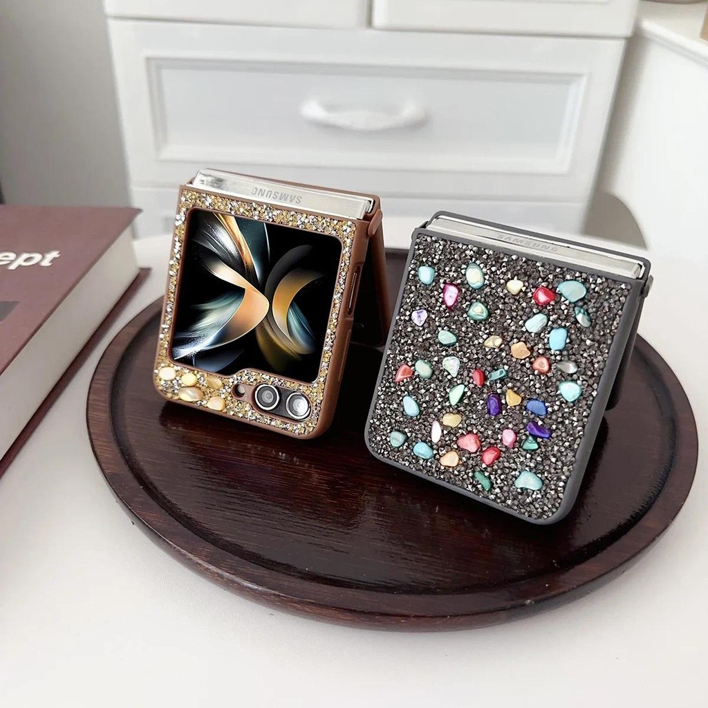 Ốp điện thoại TPU mềm viền mềm lấp lánh kim cương rực rỡ cho Samsung Galaxy Z Flip 7 6 5 4 3 Flip7 Flip6 Skin Feel Protection Cover
