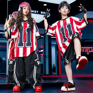 Áo Hip Hop Cho Bé Gái Đồ Nhảy Cho Đồ Nhảy Hiện Đại Bé Trai Trẻ Em Set Đồ Dance Đồ Biểu Diễn Cho Đồ Nhảy Zumba