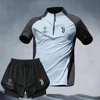 2324 UEFA UEFA Same Style Summer Football Training Suit Sports Suit Men's Running Quick-Drying T-shirt Shorts PWvv