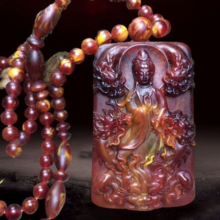 Mặt dây chuyền nam độc đáo từ ambergris tự nhiên chính hãng, thiết kế Cửu Long quan âm - 2024